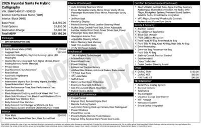 2026 Hyundai Santa Fe Hybrid Calligraphy