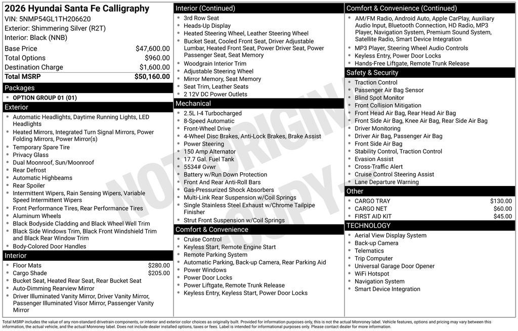 2026 Hyundai Santa Fe Calligraphy