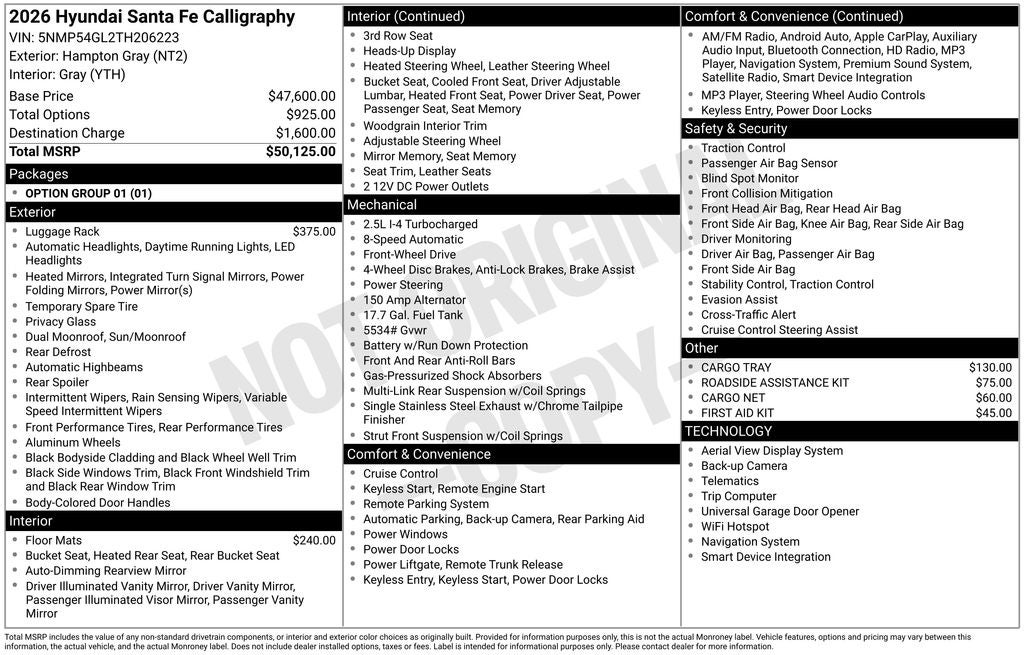 2026 Hyundai Santa Fe Calligraphy