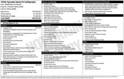 2026 Hyundai Santa Fe Calligraphy