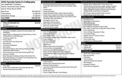 2026 Hyundai Santa Fe Calligraphy