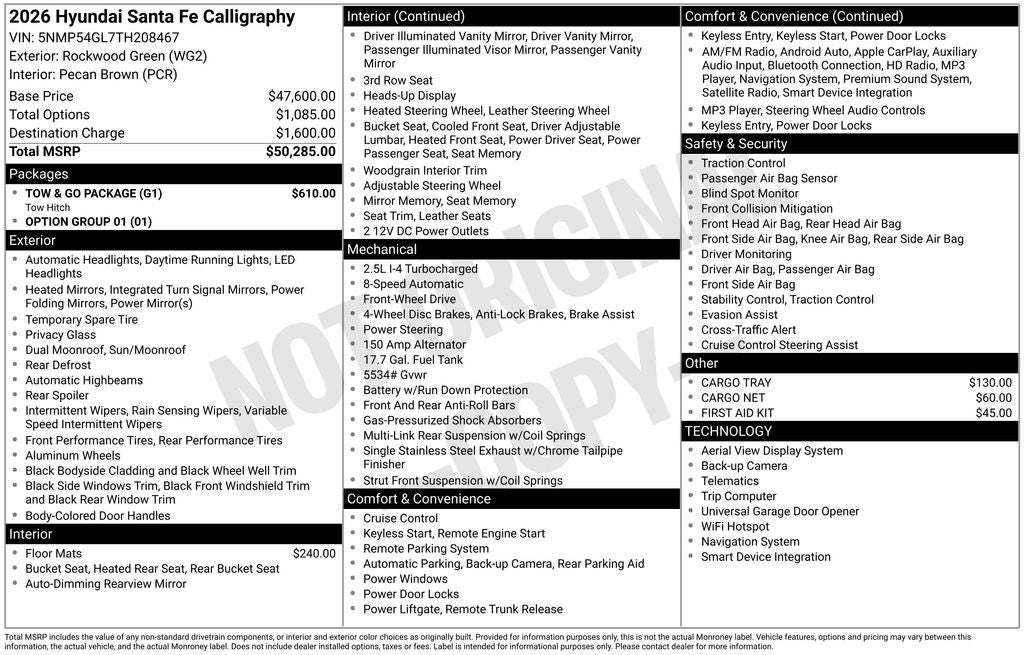 2026 Hyundai Santa Fe Calligraphy