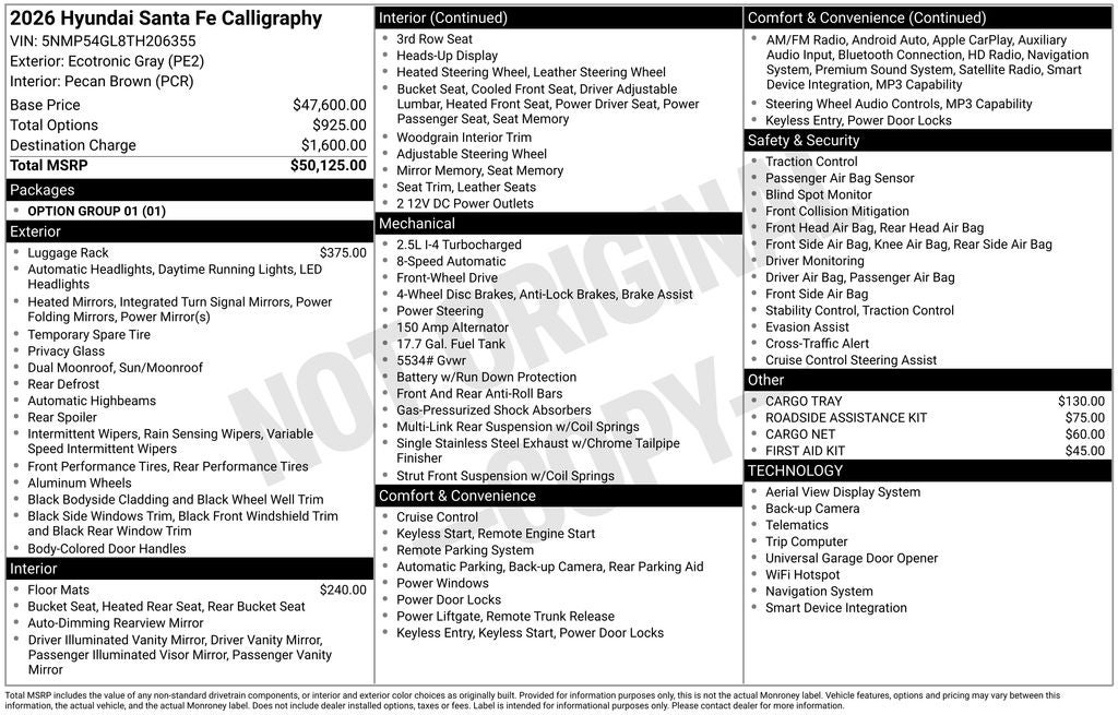 2026 Hyundai Santa Fe Calligraphy