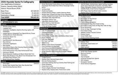 2026 Hyundai Santa Fe Calligraphy