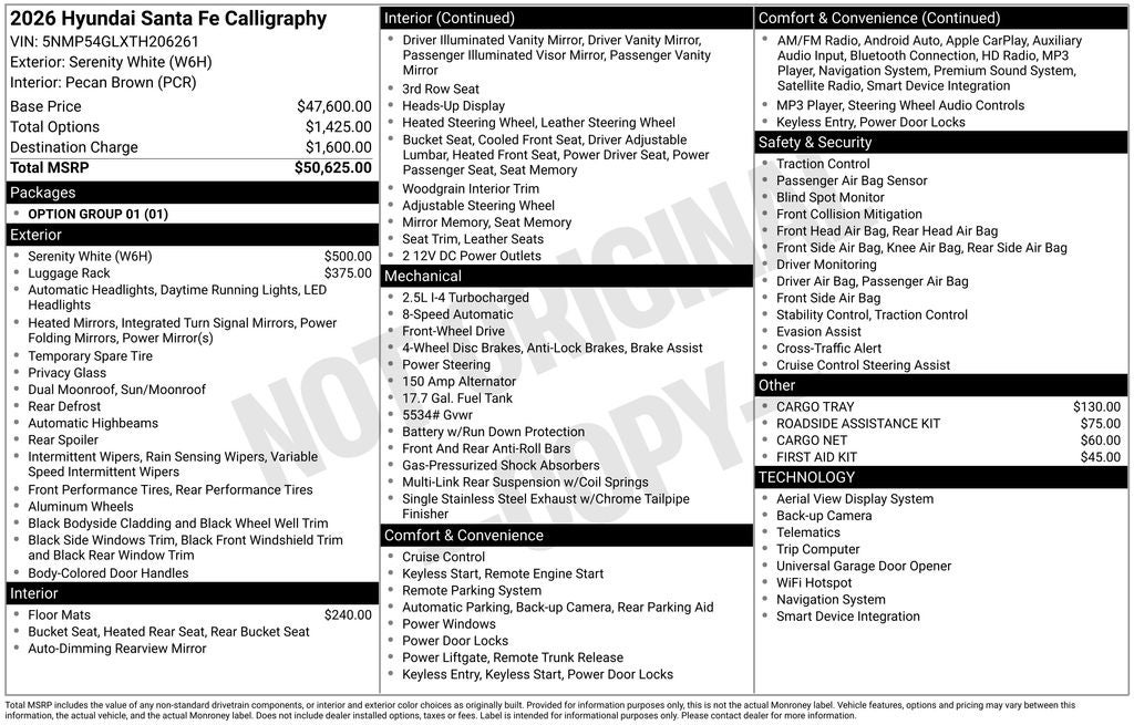 2026 Hyundai Santa Fe Calligraphy