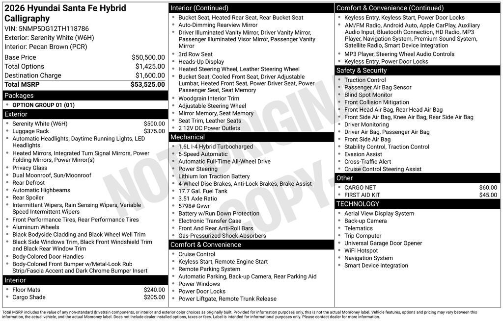 2026 Hyundai Santa Fe Hybrid Calligraphy