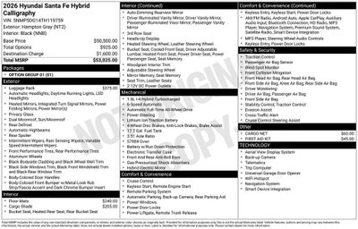 2026 Hyundai Santa Fe Hybrid Calligraphy