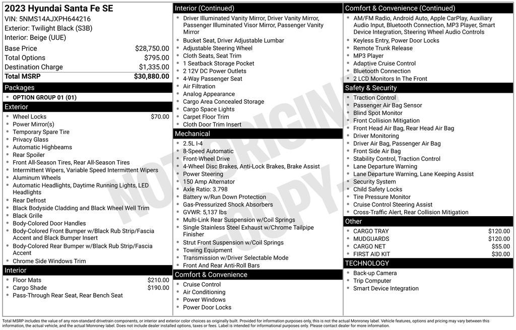 2023 Hyundai Santa Fe SE