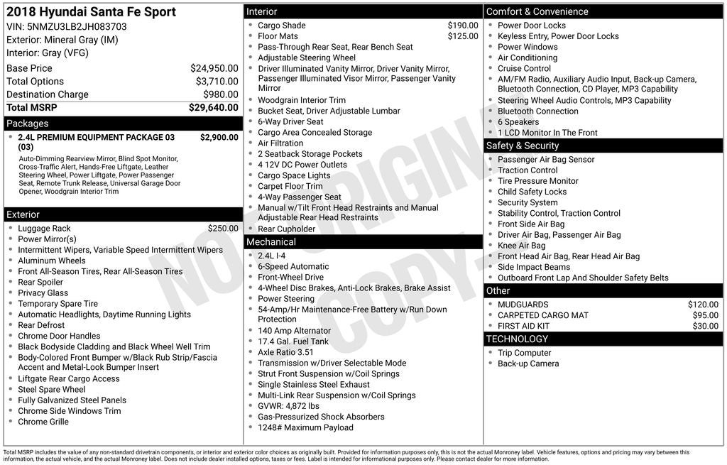 2018 Hyundai Santa Fe Sport 2.4 Base
