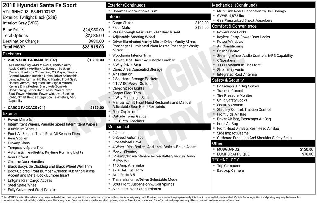 2018 Hyundai Santa Fe Sport 2.4 Base