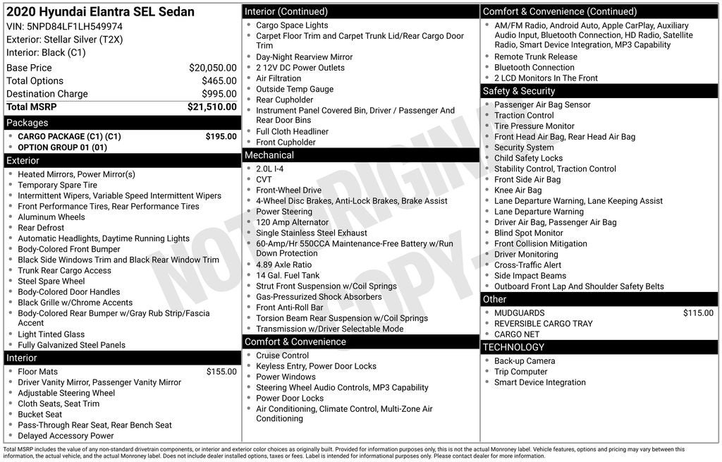 2020 Hyundai Elantra SEL