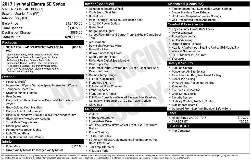 2017 Hyundai Elantra SE