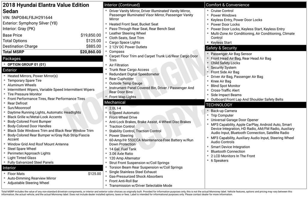 2018 Hyundai Elantra Value Edition