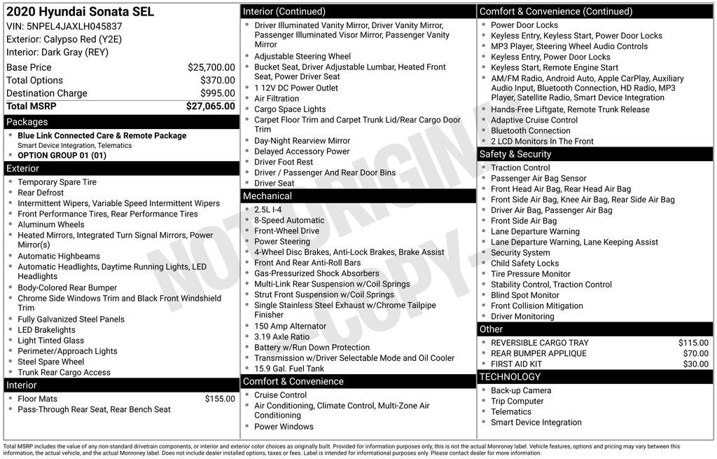 2020 Hyundai Sonata SEL