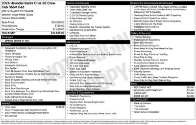 2026 Hyundai Santa Cruz SE