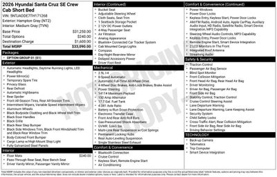 2026 Hyundai Santa Cruz SE