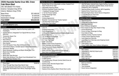 2026 Hyundai Santa Cruz SEL