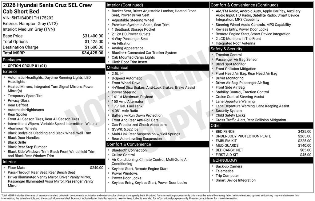 2026 Hyundai Santa Cruz SEL