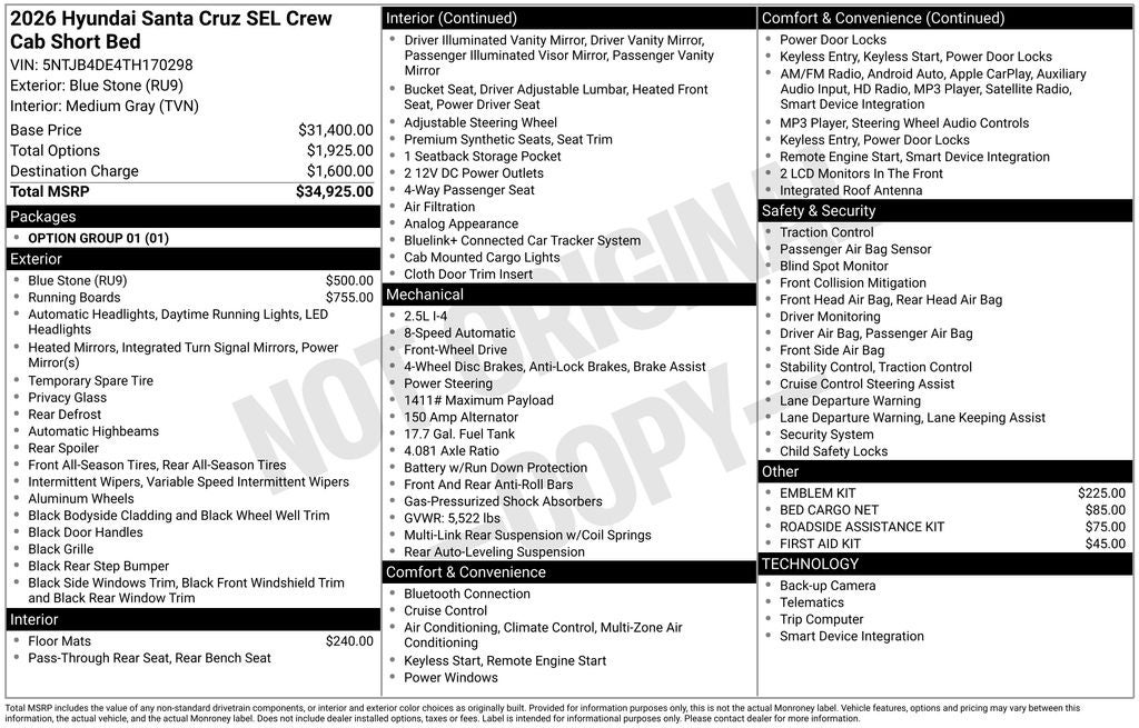 2026 Hyundai Santa Cruz SEL