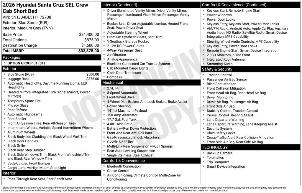 2026 Hyundai Santa Cruz SEL