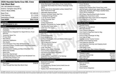 2026 Hyundai Santa Cruz SEL
