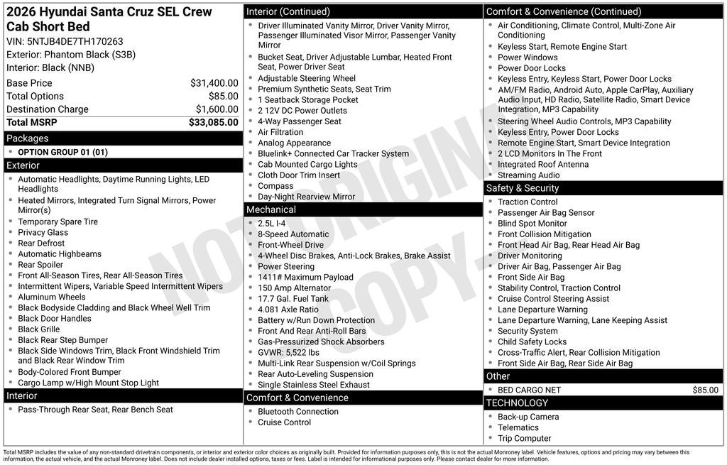 2026 Hyundai Santa Cruz SEL