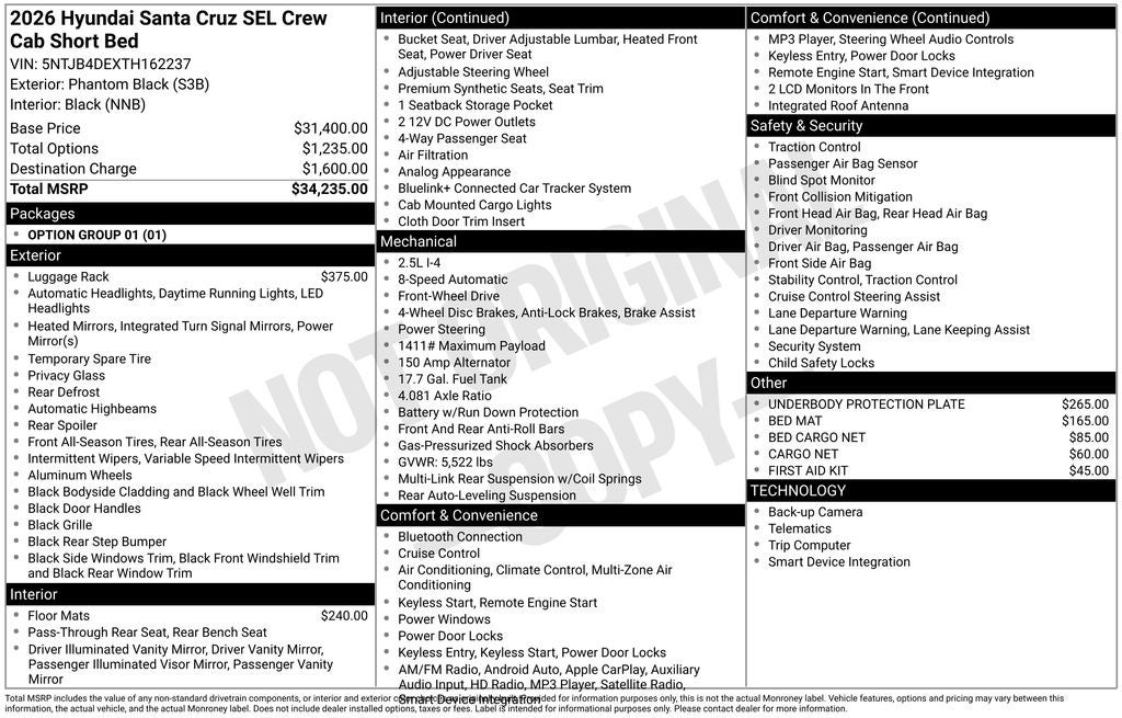 2026 Hyundai Santa Cruz SEL