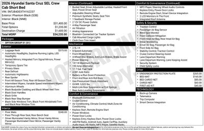 2026 Hyundai Santa Cruz SEL