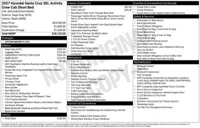 2027 Hyundai Santa Cruz SEL