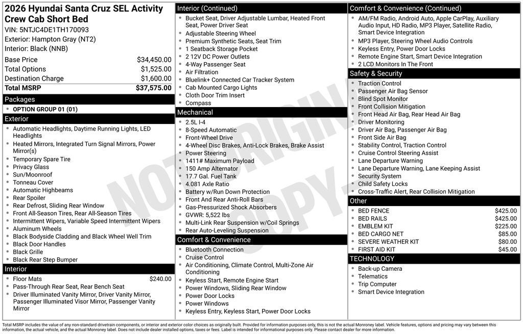 2026 Hyundai Santa Cruz SEL
