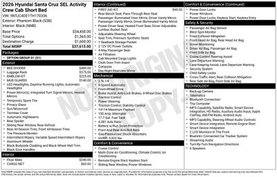 2026 Hyundai Santa Cruz SEL