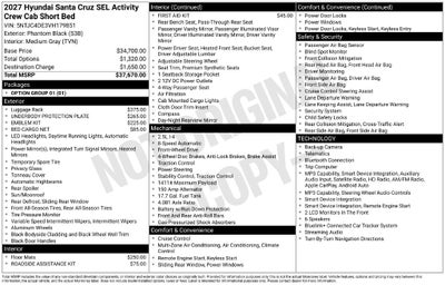 2027 Hyundai Santa Cruz SEL