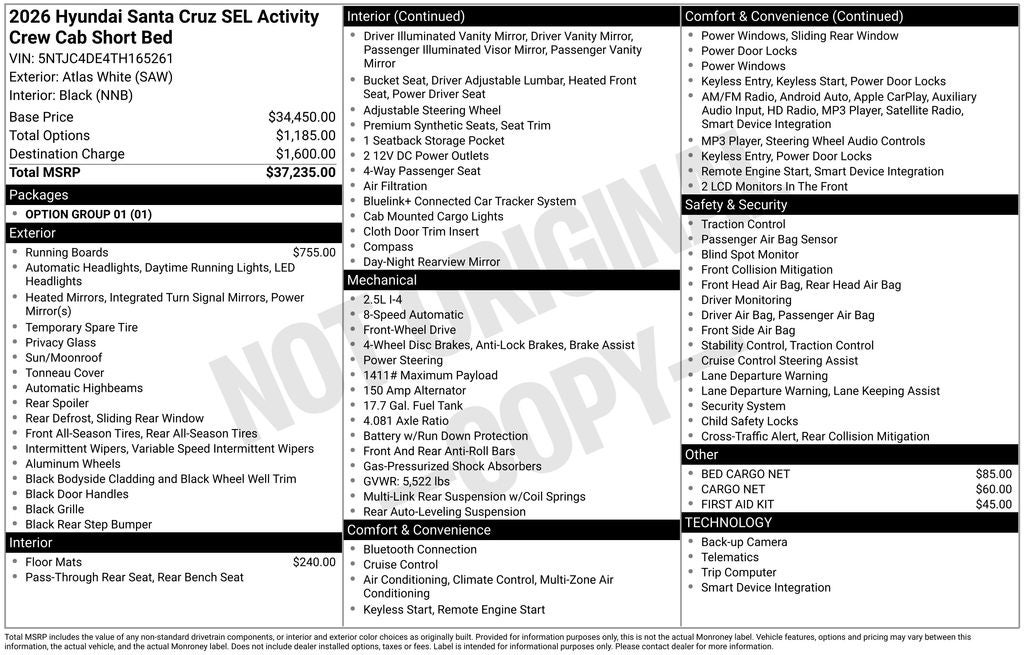 2026 Hyundai Santa Cruz SEL