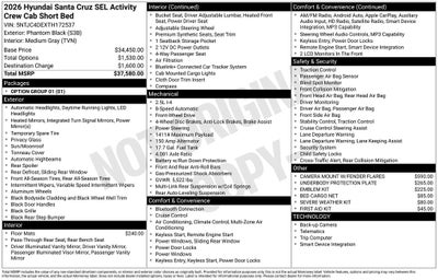 2026 Hyundai Santa Cruz SEL