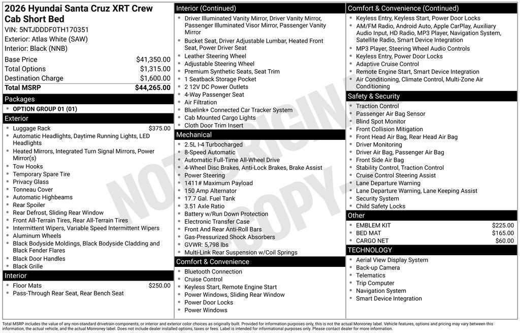 2026 Hyundai Santa Cruz XRT