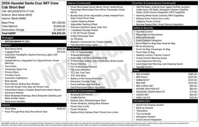 2026 Hyundai Santa Cruz XRT