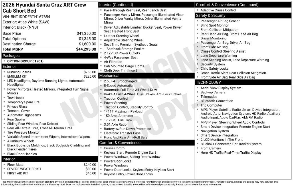 2026 Hyundai Santa Cruz XRT