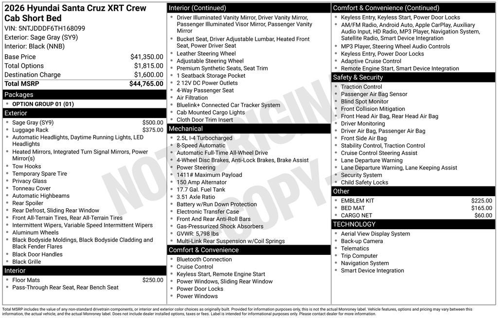 2026 Hyundai Santa Cruz XRT