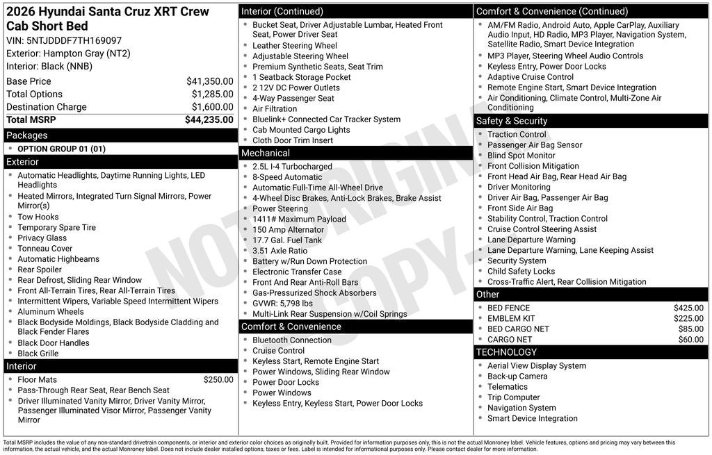 2026 Hyundai Santa Cruz XRT