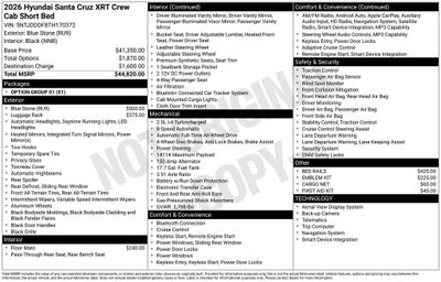 2026 Hyundai Santa Cruz XRT