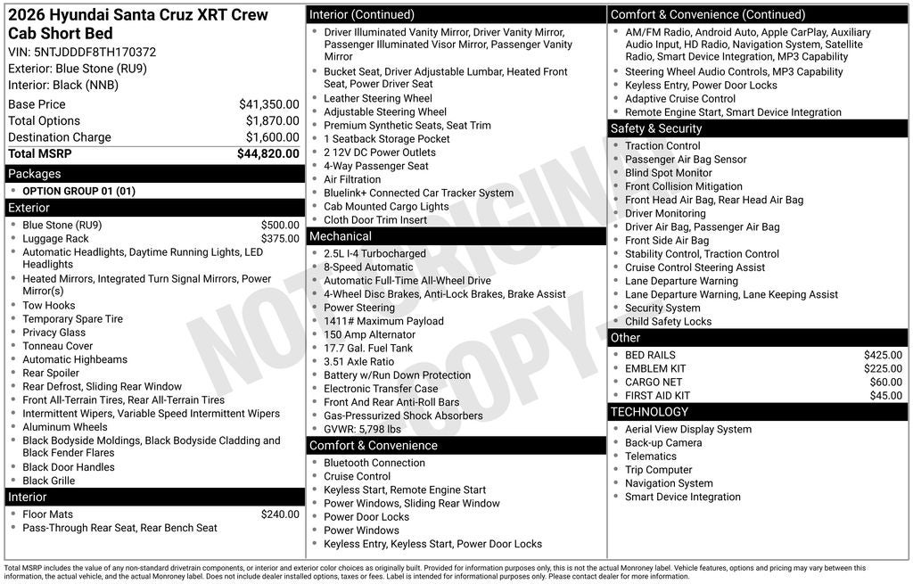 2026 Hyundai Santa Cruz XRT