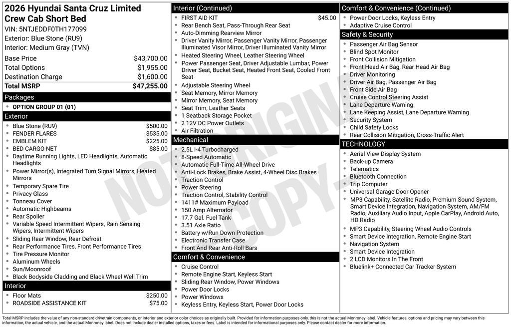 2026 Hyundai Santa Cruz Limited