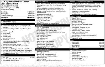 2026 Hyundai Santa Cruz Limited