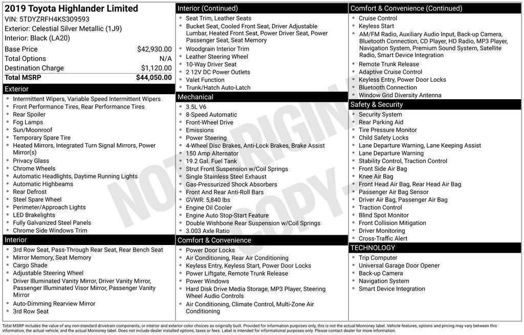 2019 Toyota Highlander Limited