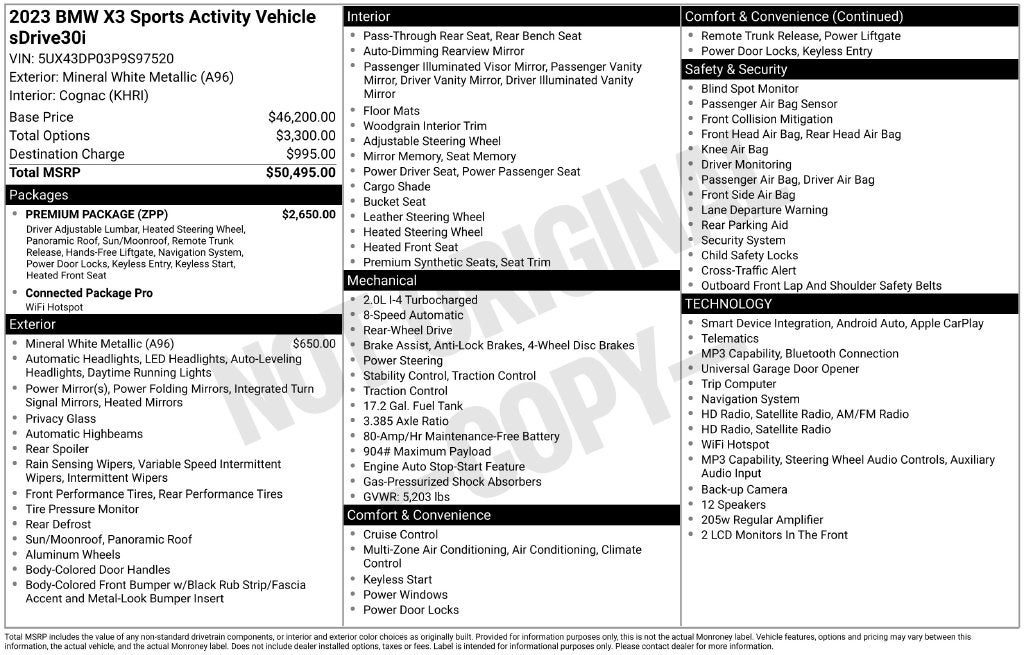2023 BMW X3 sDrive30i