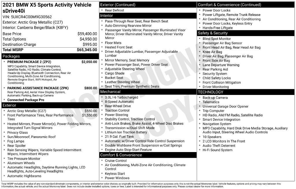2021 BMW X5 sDrive40i