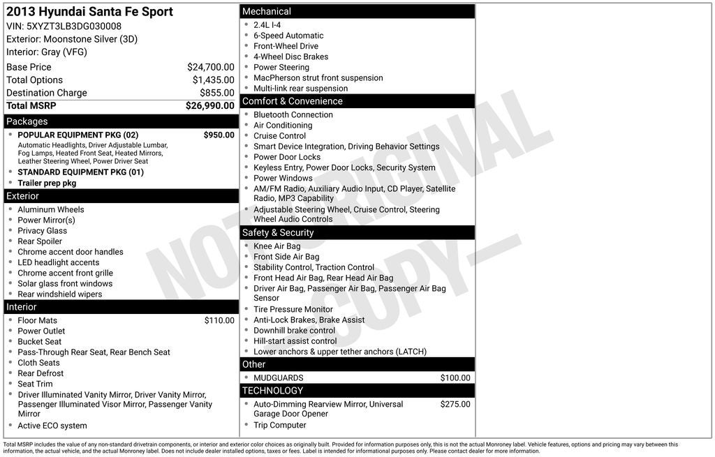 2013 Hyundai Santa Fe Sport Base