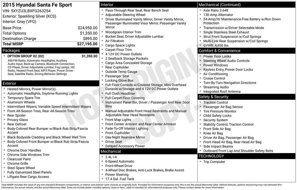 2015 Hyundai Santa Fe Sport Base