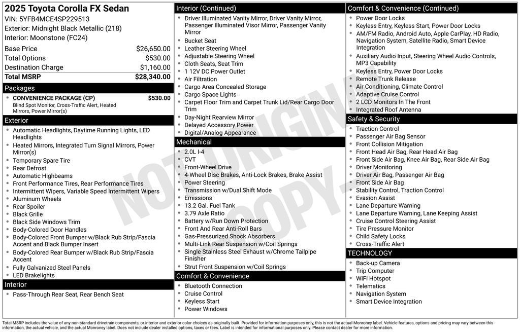 2025 Toyota Corolla FX