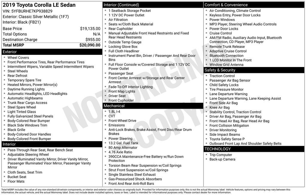 2019 Toyota Corolla SE